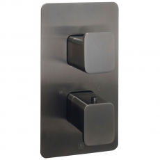 JTP HIX Thermostatic Concealed 1 Outlet Shower Valve Dual Handle - Brushed Black