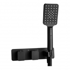 JTP HIX Thermostatic Concealed 2 Outlet Shower Valve with Attached Handset - Matt Black