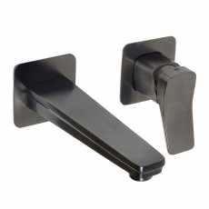 JTP HIX Wall Mounted Basin Mixer Tap - Brushed Black