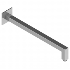 JTP Inox Square Wall Shower Arm 400mm - Matt Stainless Steel