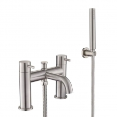 JTP Inox Pillar Mounted Bath Shower Mixer Tap with Kit - Matt Stainless Steel