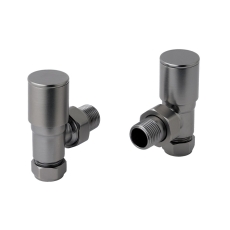 JTP Angled Radiator Valve Pair Pack - Brushed Black
