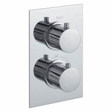 JTP Round Thermostatic Concealed 2 Outlets Shower Valve Dual Handle - Chrome