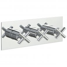 JTP Solex Horizontal Thermostatic Concealed 3 Outlets Shower Valve - Chrome