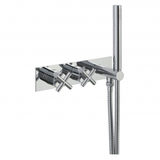 JTP Solex Thermostatic Concealed 2 Outlets Shower Valve with Attached Handset - Chrome