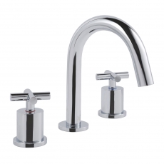 JTP Solex 3-Hole Deck Mounted Basin Mixer Tap - Chrome