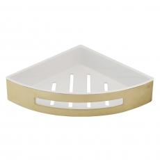 JTP Vos Corner Basket with Shelf - Brushed Brass
