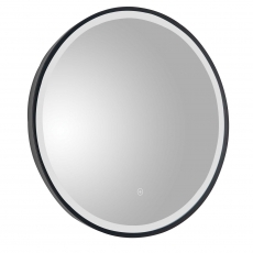 JTP Vos Bathroom Mirror 600mm Diameter With Light - Matt Black