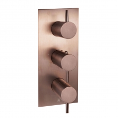 JTP Vos Vertical Thermostatic Concealed 2 Outlets Shower Valve - Brushed Bronze