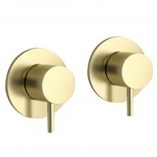 JTP Vos Lever Wall Valves Pair - Brushed Brass