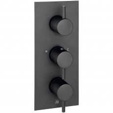 JTP Vos Vertical Thermostatic Concealed 3 Outlets Shower Valve - Matt Black