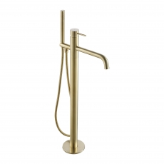JTP Vos Freestanding Bath Shower Mixer Tap with Kit - Brushed Brass