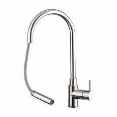 JTP Zecca Kitchen Sink Mixer Tap with Pullout Spout - Stainless Steel