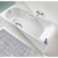Kaldewei Saniform Plus Anti-Slip Rectangular Steel Enamel Bath with Twin Grips