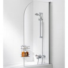 Signature Classic Curved Hinged Bath Screen 1400mm H x 800mm W - 6mm Glass