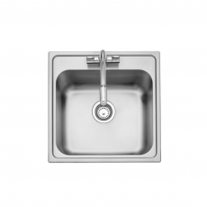 Leisure Albion 1.0 Bowl Stainless Steel Kitchen Sink with Waste Kit 500mm L x 500mm W - Polished