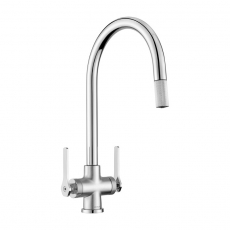 Leisure Aquaspirit 1933 Pull-Out Dual Lever Kitchen Sink Mixer Tap - Chrome