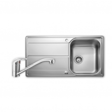 Leisure Aria 1.0 Bowl Stainless Steel Kitchen Sink with Aquamono 35 Tap & Waste Kit 950mm L x 508mm W - Satin