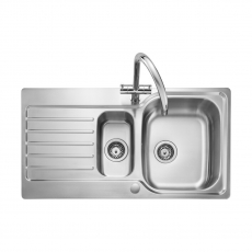 Leisure Atlanta 1.5 Bowl Stainless Steel Kitchen Sink 950mm L x 508mm W - Satin