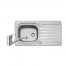 Leisure Eaton 1.0 Bowl Stainless Steel Kitchen Sink with Aquamono 40 Tap & Waste Kit 950mm L x 508mm W - Satin