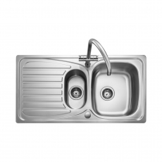 Leisure Euroline Plus 1.5 Bowl Stainless Steel Kitchen Sink 950mm L x 500mm W - Satin