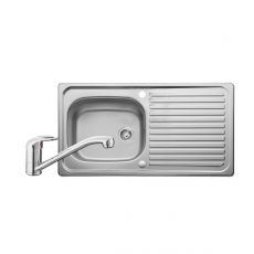 Leisure Linear 1.0 Bowl Stainless Steel Kitchen Sink with Aquamono 35 Tap & 92mm Hole Waste Kit 950mm L x 508mm W - Satin