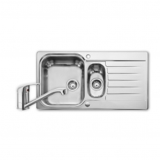 Leisure Seattle 1.5 Bowl Stainless Steel Kitchen Sink with Aquamono 40 Tap & Waste Kit 950mm L x 508mm W - Polished