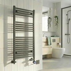 MaxHeat Bolt Anthracite Thermostatic Dual Fuel Ladder Towel Rail (inc Element & Valve Set)