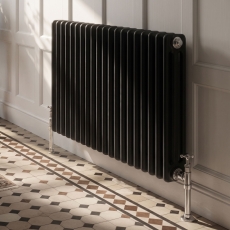 MaxHeat Evesham Black Horizontal Traditional 3-Column Radiator