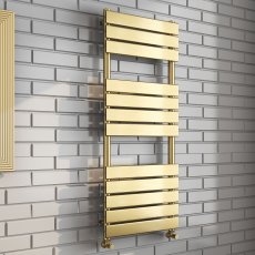 Prestige Malibu Designer Towel Rail 1200mm H x 500mm W - Brushed Brass