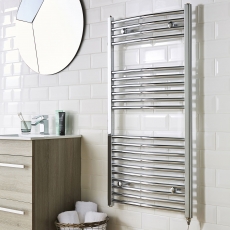 Prestige E-Rail Chrome Electric Straight Ladder Towel Rail