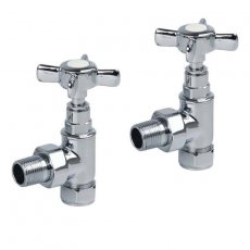 Prestige Traditional Crosshead Radiator Angled Valve Pair - Chrome