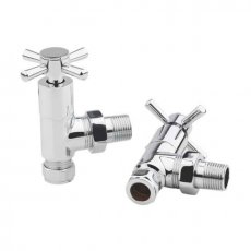 Prestige Times Crosshead Radiator Angled Valve Pair - Chrome