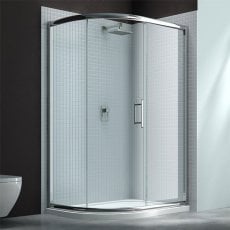 Merlyn 6 Series 1-Door Offset Quadrant Shower Enclosure with Tray 1200mm x 900mm LH - 6mm Glass