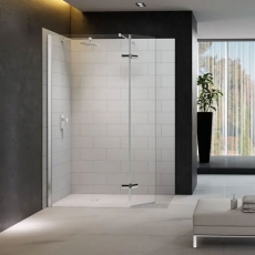Merlyn 8 Series Hinged Wet Room Glass Panel 700+350mm Wide 8mm Glass