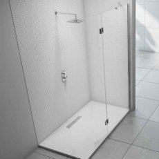 Merlyn 8 Series Wet Room Screen with Curved Hinged Return Panel