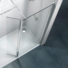 Merlyn Wet Room Swivel Return Panel Only - 300mm Wide - 8mm Glass