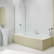 Merlyn Square Fixed Bath Screen 1500mm H x 800mm W - 8mm Clear Glass
