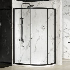 Merlyn Mbox Matt Black 6mm 1-Door Offset Quadrant Shower Enclosure