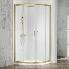 Merlyn Mbox Brushed Brass 6mm 2-Door Quadrant Shower Enclosure