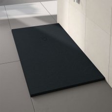 Merlyn TrueStone Rectangular Shower Tray with Waste 1200mm x 800mm - Pure Black