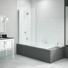 Merlyn Vivid Three Folding Hinged Bath Screen 1500mm High x 1400mm Wide - 8mm Glass
