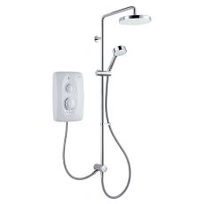 Mira Jump Electric Shower with Shower Kit and Fixed Shower Head 10.8KW - White/Chrome