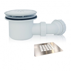 MX Minerals 90mm Shower Waste and Square Steel Grate