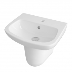Nuie Ambrose Basin and Semi Pedestal 450mm Wide - 1 Tap Hole