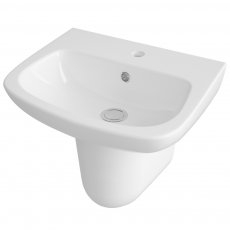 Nuie Ambrose Basin and Semi Pedestal 500mm Wide - 1 Tap Hole