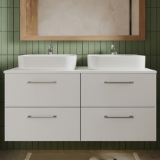 Arno Twin 1200mm 4-Drawer Wall Hung Vanity Unit with Countertop