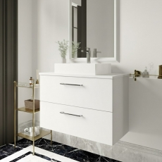 Arno 800mm 2-Drawer Wall Hung Vanity Unit with Countertop