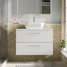 Arno 800mm 2-Drawer Wall Hung Vanity Unit with Countertop