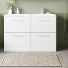 Arno Twin 1200mm 4-Drawer Floor Standing Vanity Unit